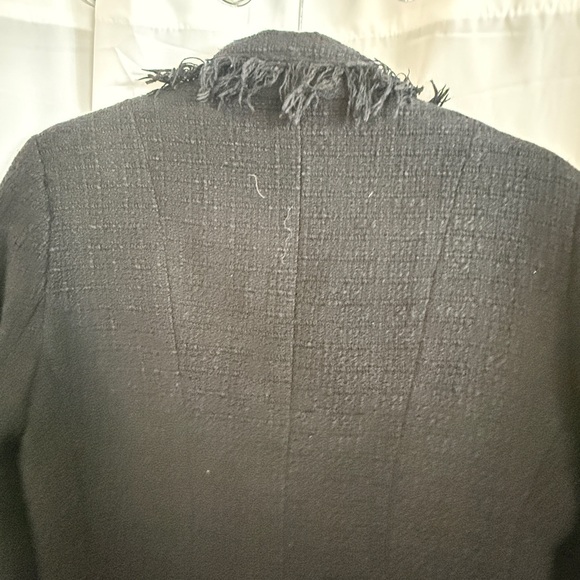 Serena Kay Paris Black Tweed Fringe Blazer | French Bouclé Jacket | Size 36/4-6 - Picture 9 of 11